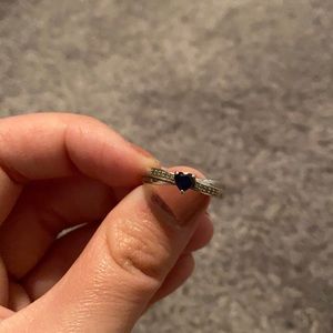 Zales Sapphire Heart Promise Ring size 5.5